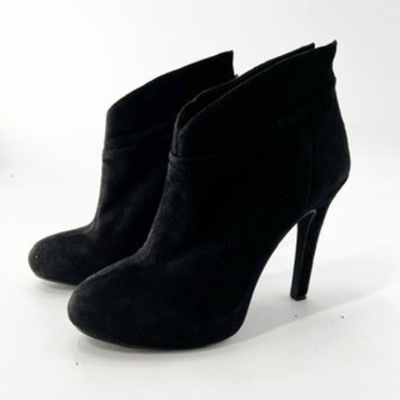 Jessica Simpson Black Suede Leather High Heel Ankle Booties Women's Shoes Size 7 - Picture 1 of 5